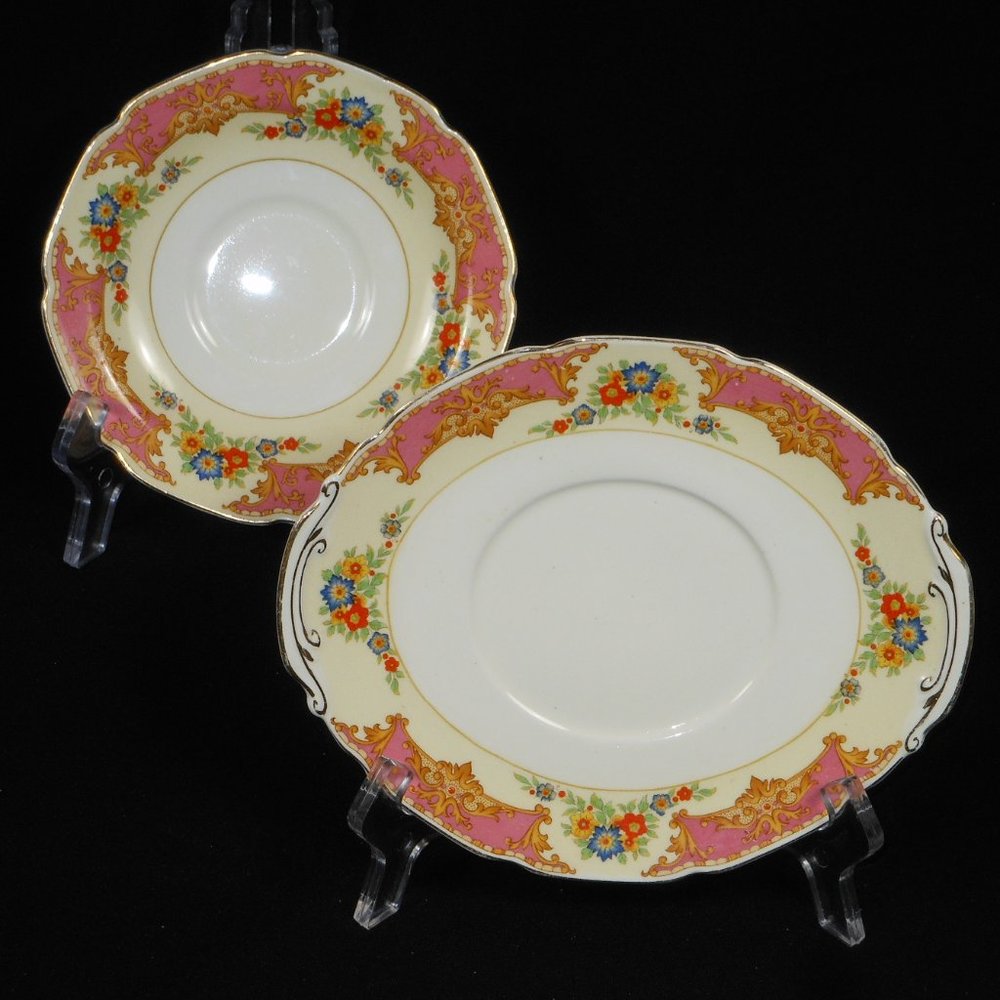 2 vintage saucers. GRINDLEY UK TUNSTALL